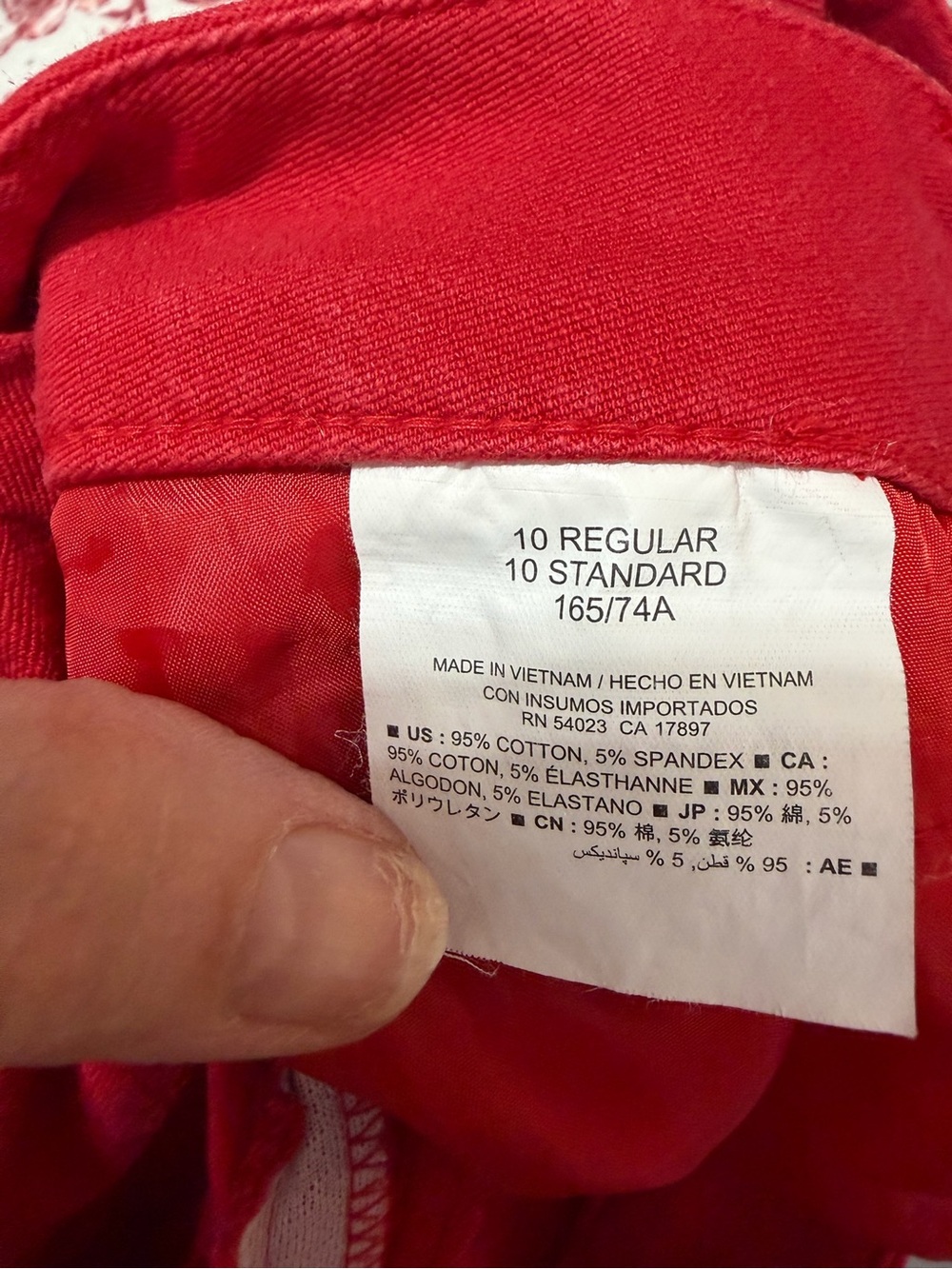 Old Navy pixie Bright Red Women's Slim Straight-Leg Trousers size 10 - Picture 5 of 5